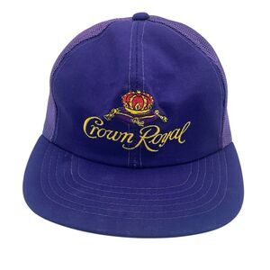 Vintage Crown Royal Embroidered Sportsman Trucker Snapback Trucker Hat